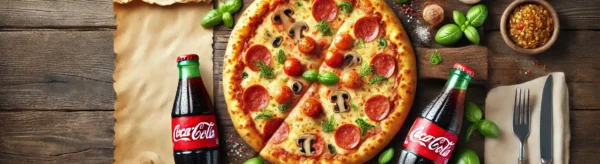 DALL·E 2025-01-01 15.30.17 - A realistic banner featuring two large pizzas and two chilled Coca-Cola bottles. The pizzas are topped with melted cheese, pepperoni, mushrooms, and v (1) DALL·E 2025-01-01 15.30.17 - A realistic banner featuring two large pizzas and two chilled Coca-Cola bottles. The pizzas are topped with melted cheese, pepperoni, mushrooms, and v (1)